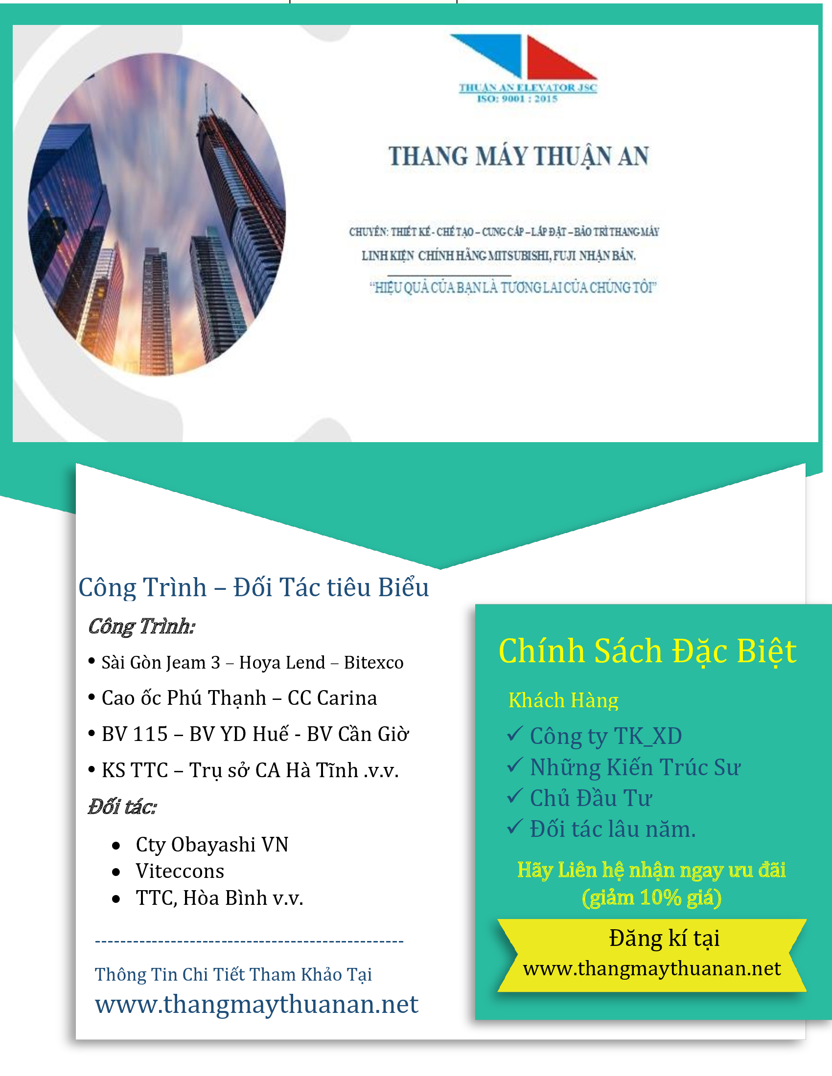 Chính sách Thang máy Thuận An 